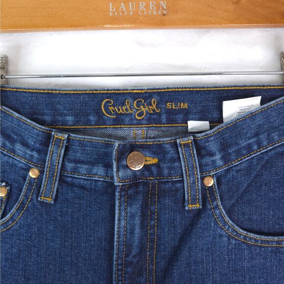 Cruel Girl Jeans Women 5R (28x32) Slim Blue Riding Jeans Mid Rise Dark Wash NWOT - Picture 6 of 14